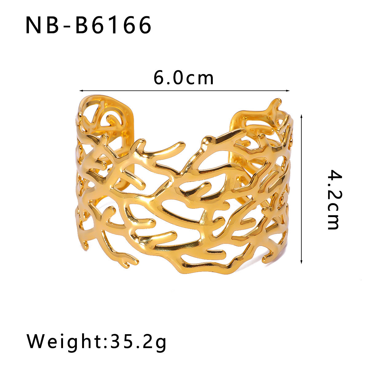 Golden Abstract Statement Cuff Bangle
