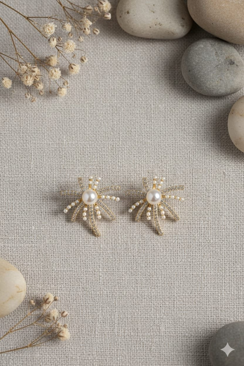 Radiant Starburst Pearl Studs