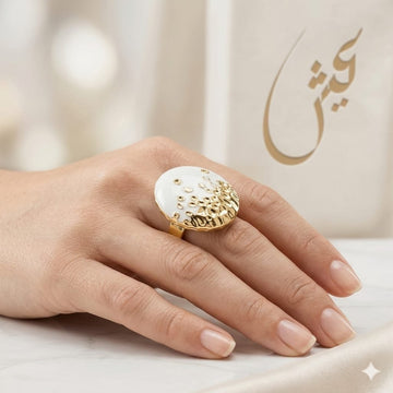 White Enamel Statement Ring