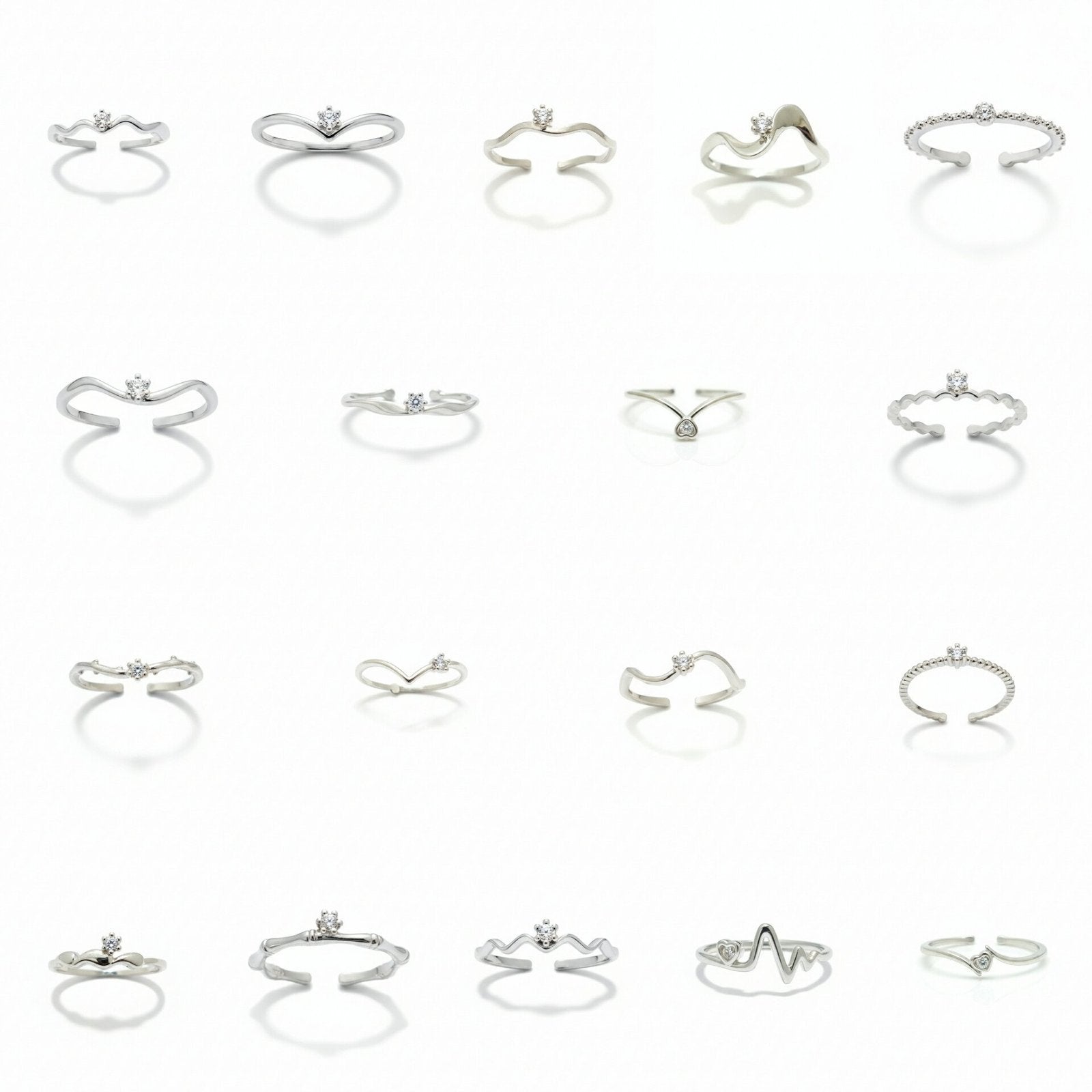 Minimalist Silver Statement Rings