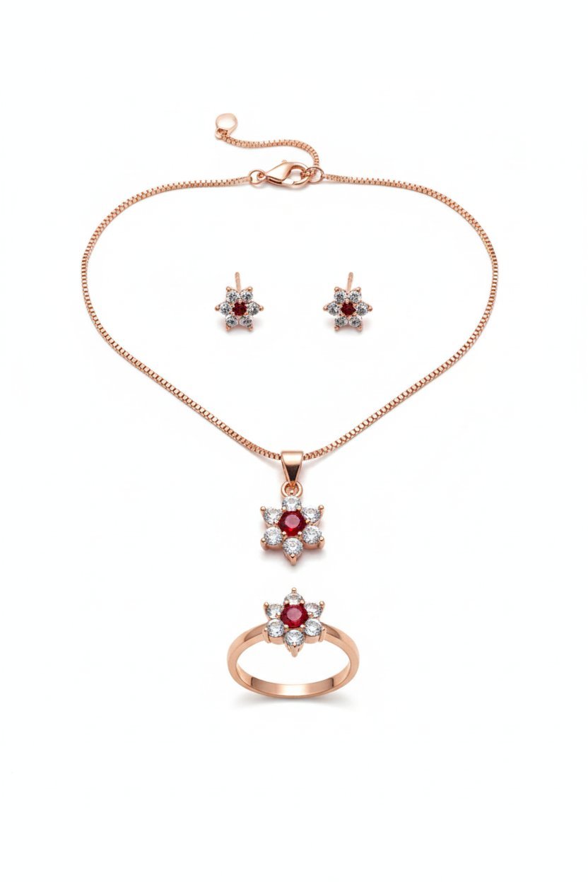 Floral Crystal Jewelry Sets