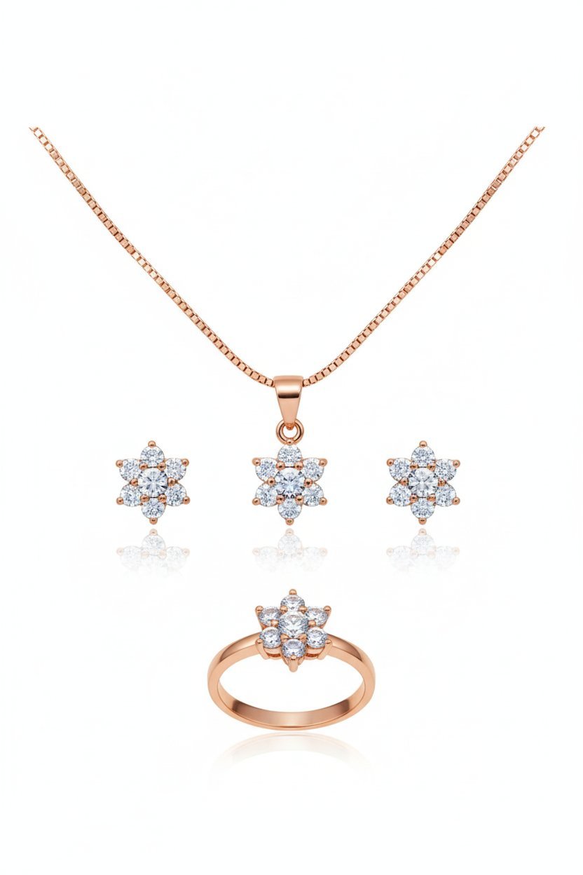 Floral Crystal Jewelry Sets
