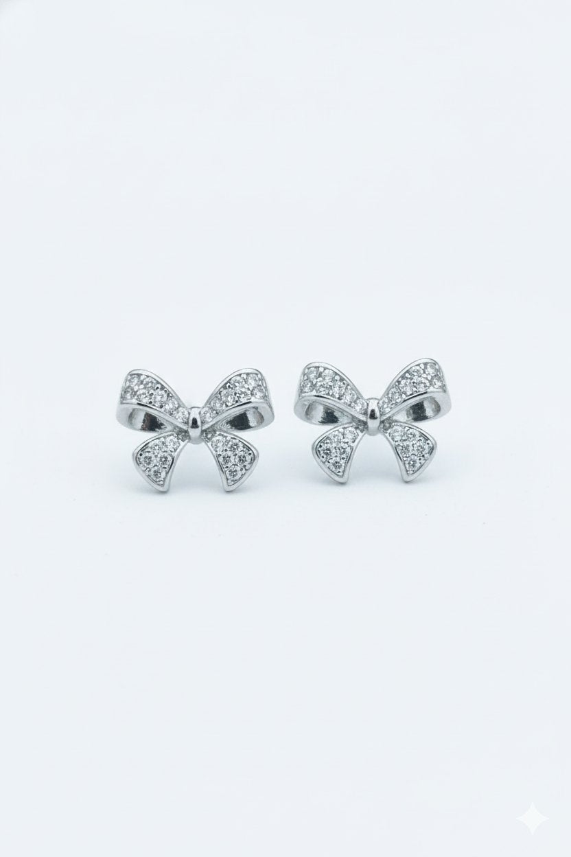 Sterling Silver Bow Stud Earrings