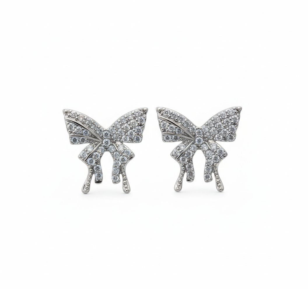 Sparkling Butterfly Stud Earrings