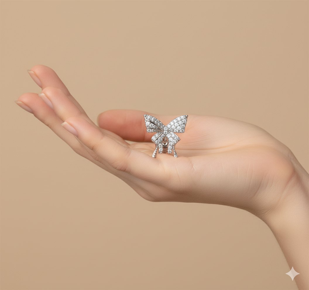 Sparkling Butterfly Stud Earrings