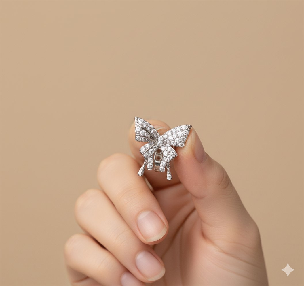 Sparkling Butterfly Stud Earrings