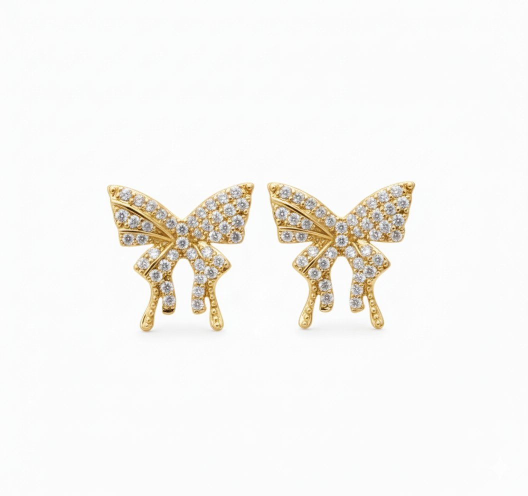 Sparkling Butterfly Stud Earrings