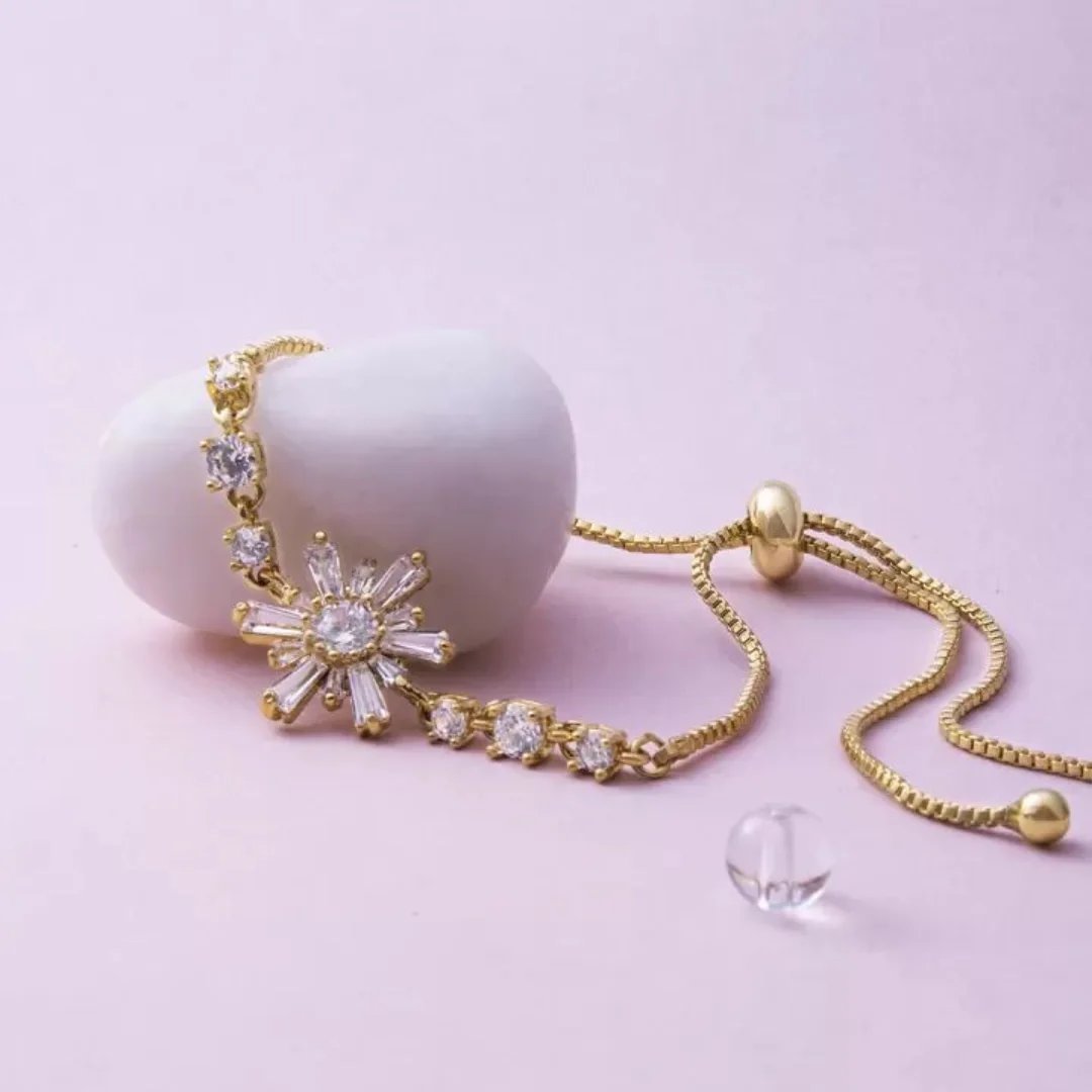 Golden Blossom Charm Bracelet