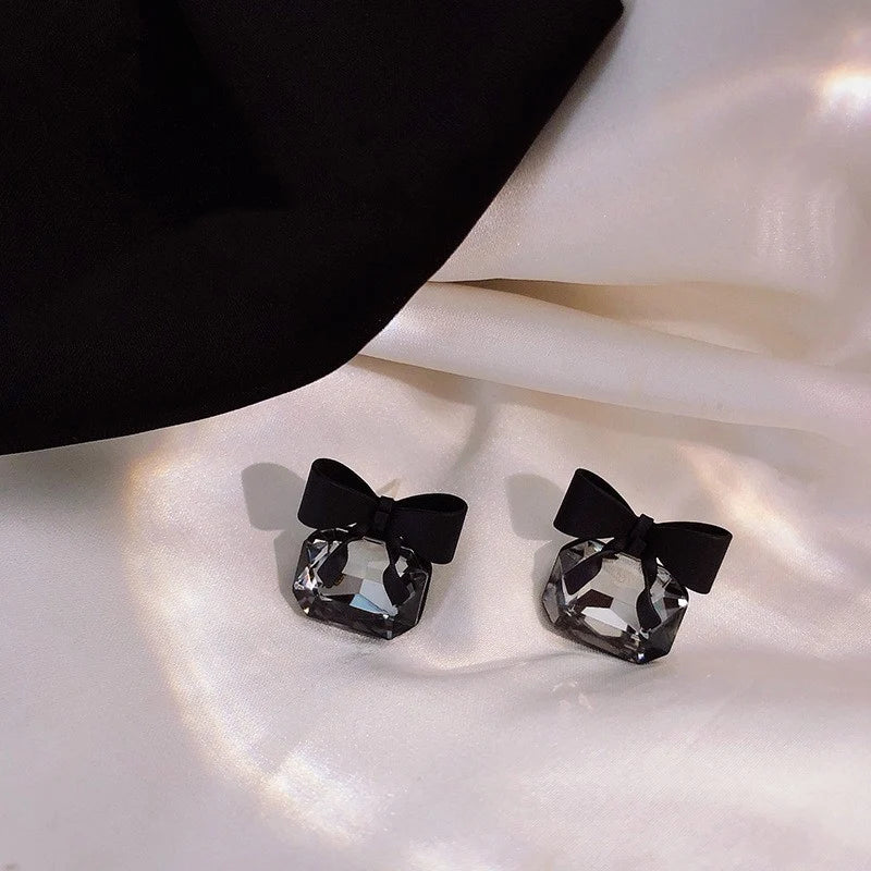 Cute Bow Crystal Statement Earrings