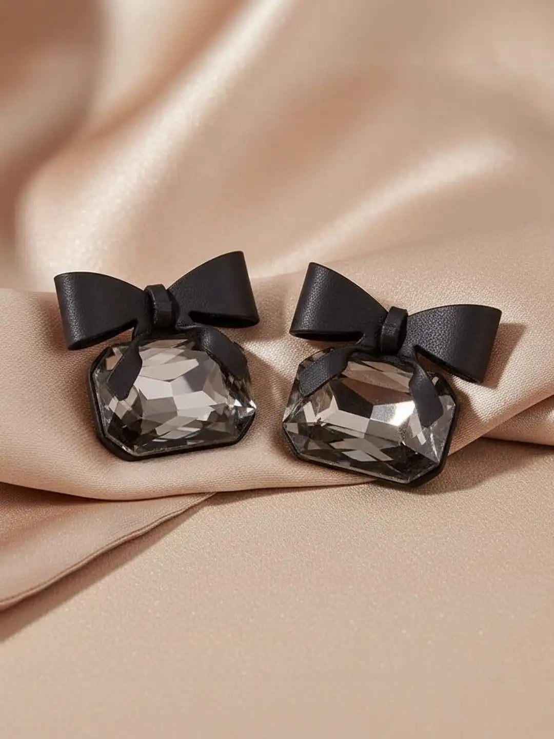 Cute Bow Crystal Statement Earrings