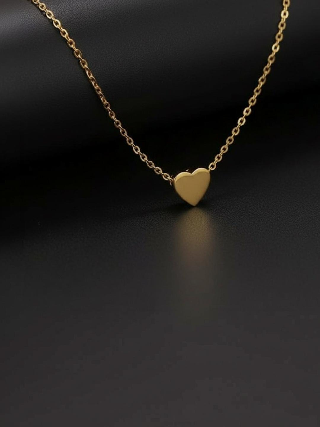 Gold Heart Pendant Necklace