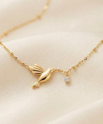 Hummingbird with Crystal Drop Bracelet