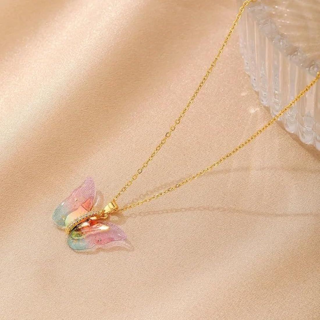 Colorful Butterfly Pendant Necklace