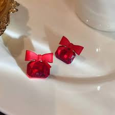 Cute Bow Crystal Statement Earrings