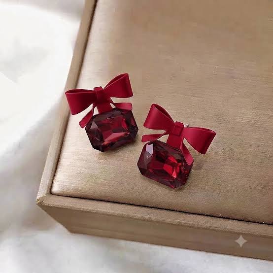 Cute Bow Crystal Statement Earrings