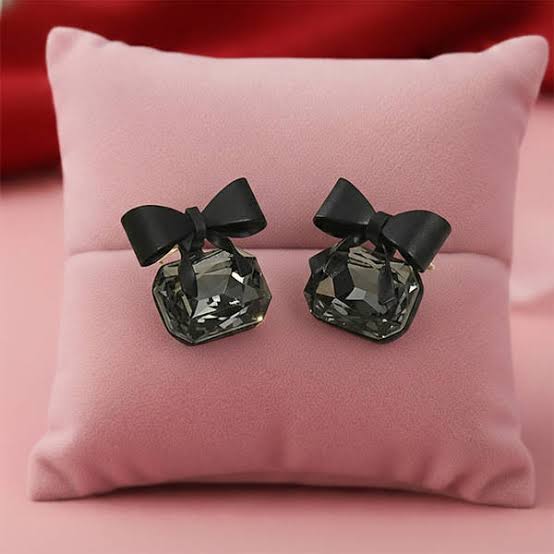 Cute Bow Crystal Statement Earrings