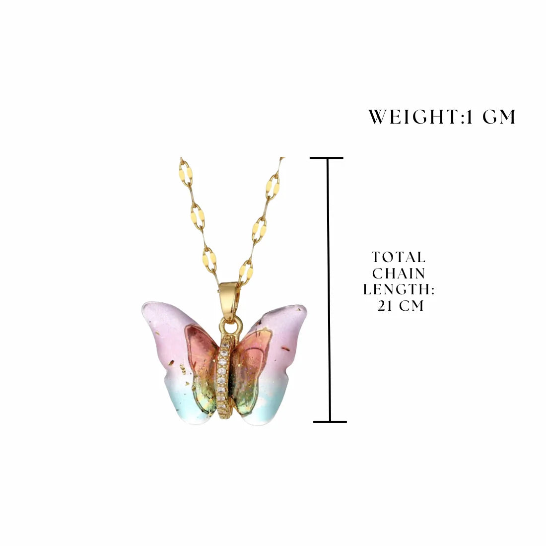 Colorful Butterfly Pendant Necklace