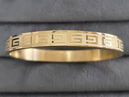 Gold Greek Key Pattern Bangle