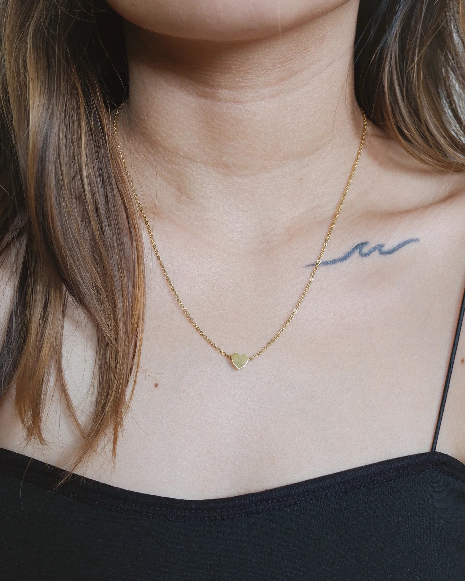 Gold Heart Pendant Necklace