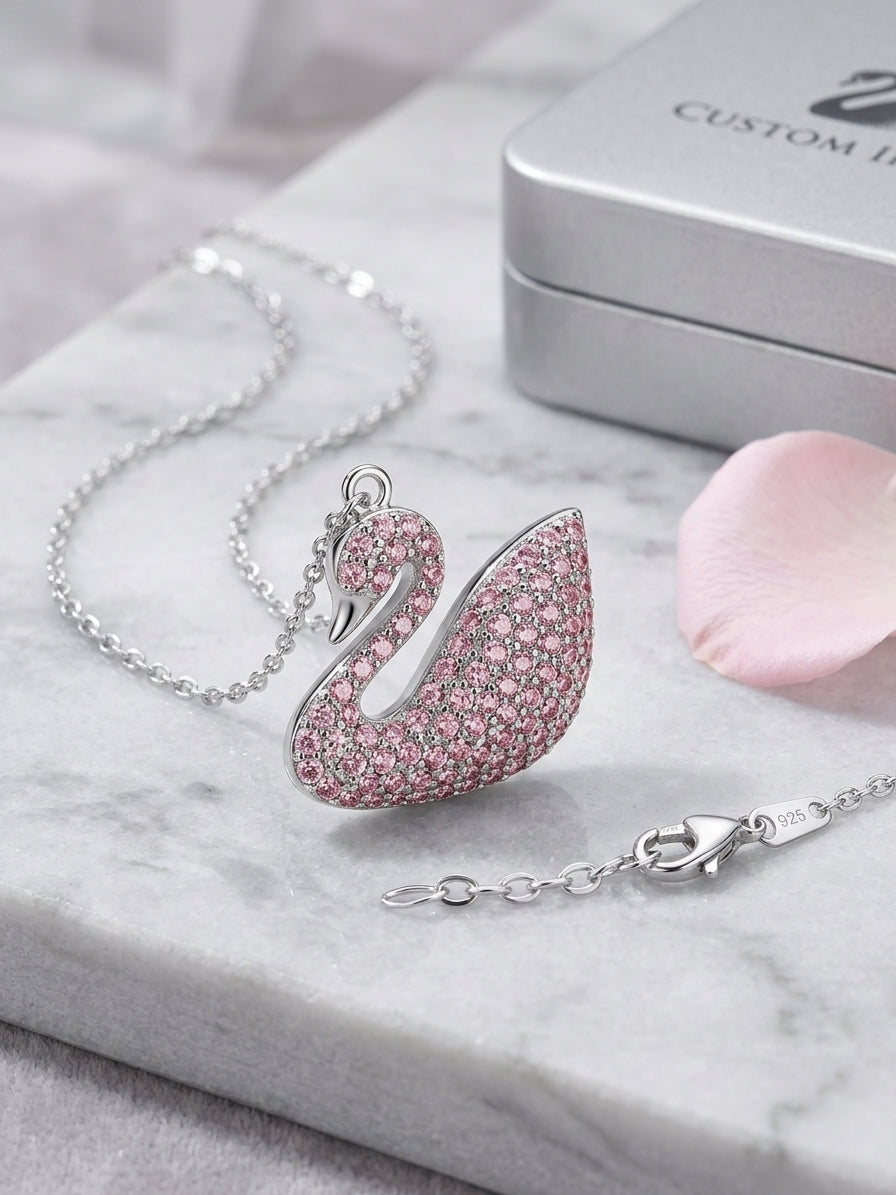 Blush Swan Sparkle Necklace