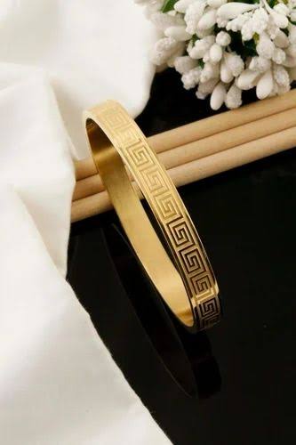 Gold Greek Key Pattern Bangle