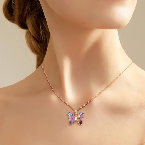 Colorful Butterfly Pendant Necklace