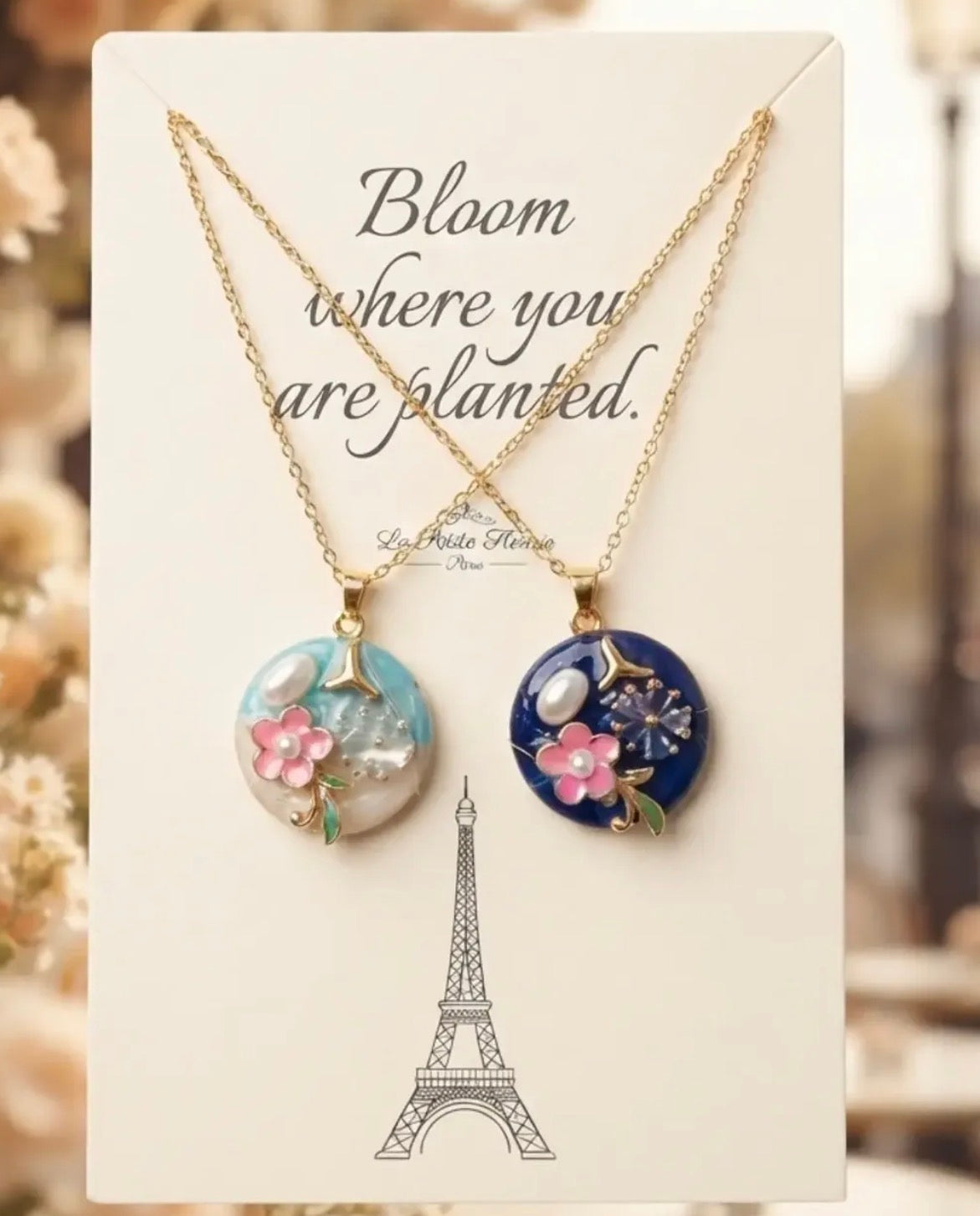 Floral Pearl Pendant Necklace