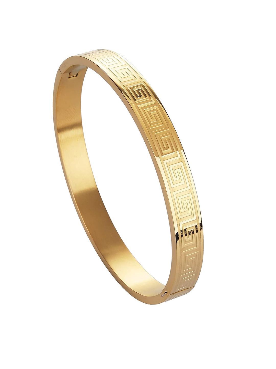 Gold Greek Key Pattern Bangle