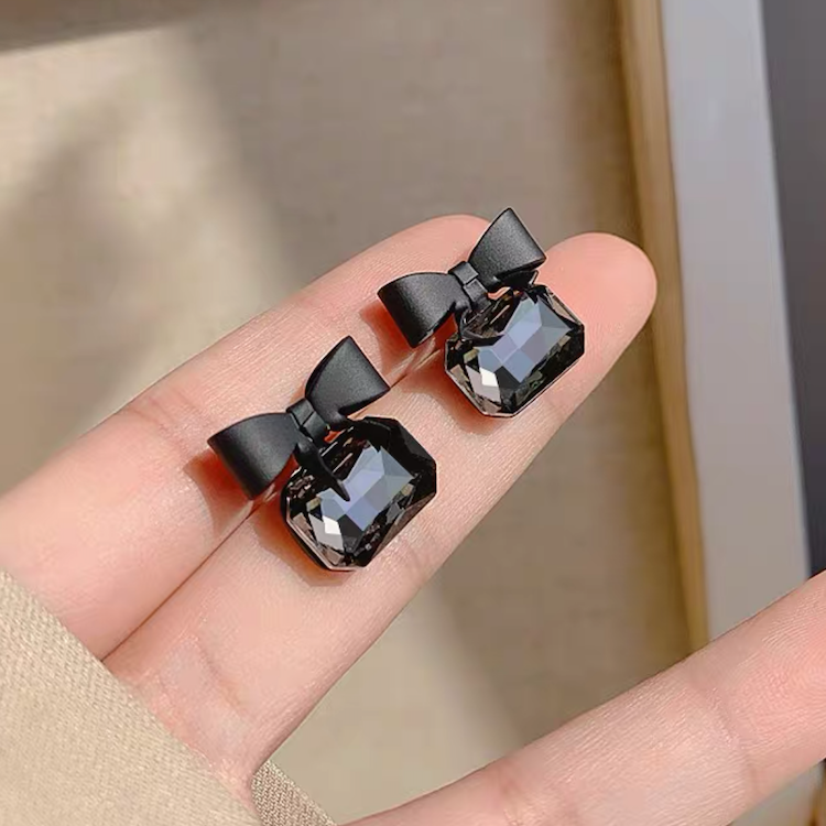 Cute Bow Crystal Statement Earrings