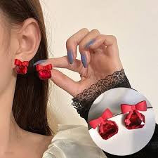 Cute Bow Crystal Statement Earrings