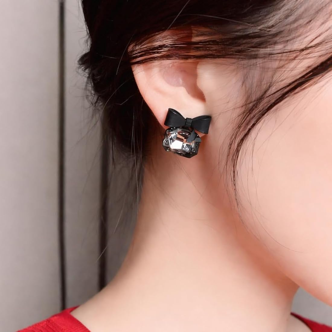 Cute Bow Crystal Statement Earrings