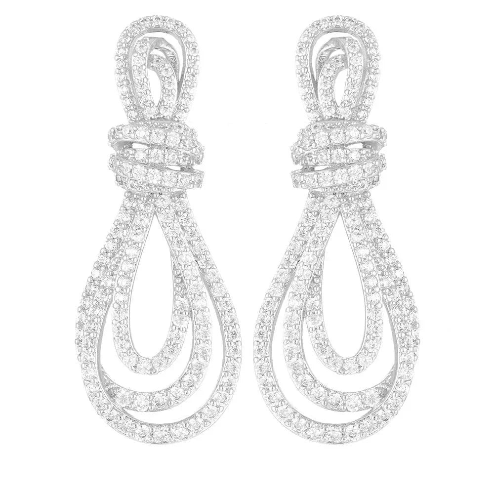 Royal Bowtie Zirconia Drop Earrings