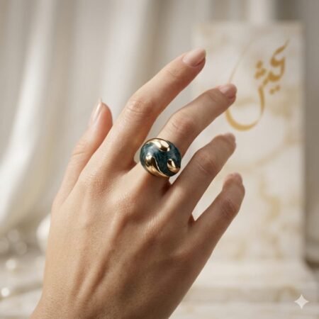 Malachite Green Wave Swirl Ring